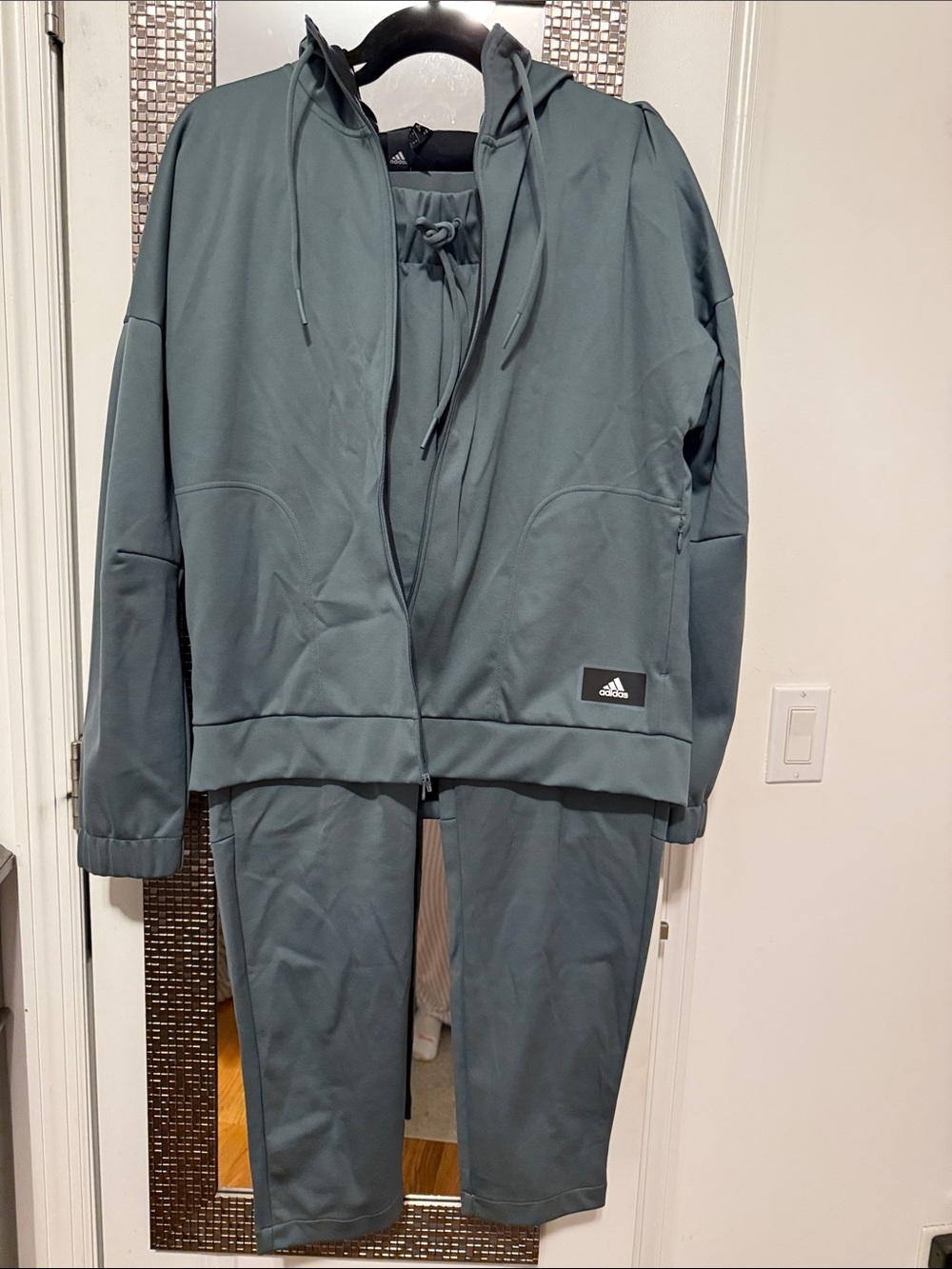 adidas Teal Full-Zip Hoodie Jacket